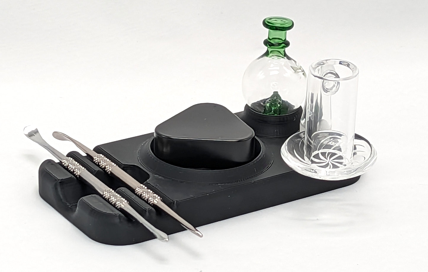 Double Dab Tool Stand with Carb Cap/Bucket and Large Jar Holder